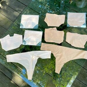 LOT 9 pairs ThirdLove Comfort Stretch Thongs taupe & blush pink sz M